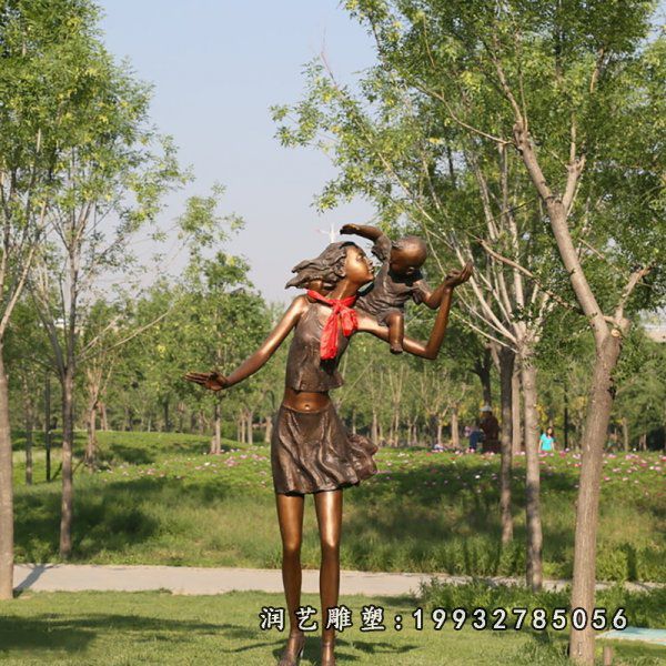 铜雕公园母子雕塑