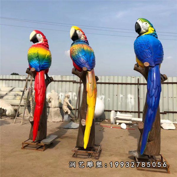 玻璃钢鹦鹉动物雕塑
