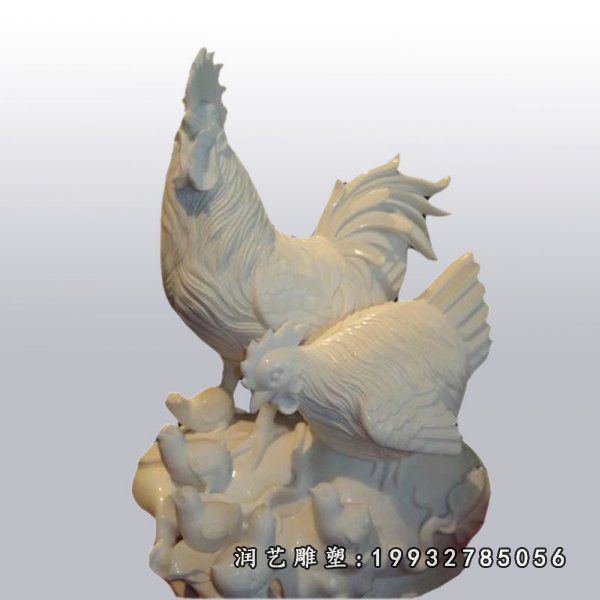 公园大理石鸡雕塑