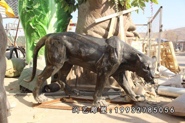 公园豹子铜雕雕塑