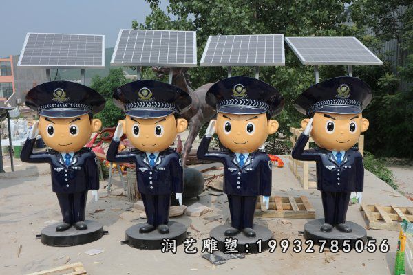 玻璃钢警察人物雕塑