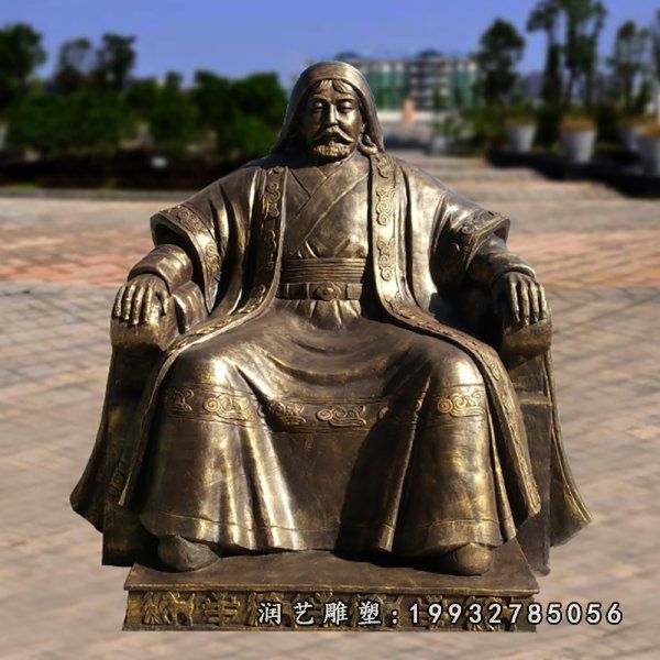 公园铜雕成吉思汗雕塑