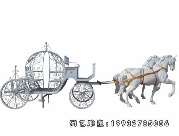 玻璃钢景区马车雕塑