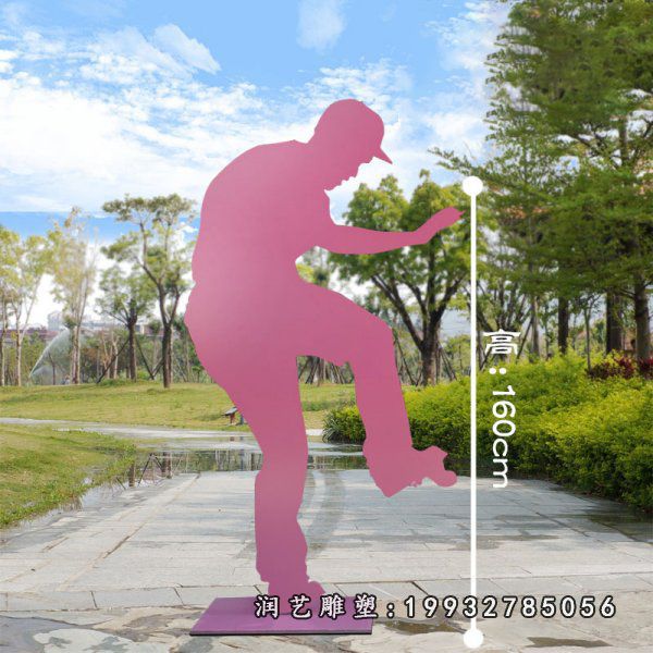 街道不锈钢滑板雕塑