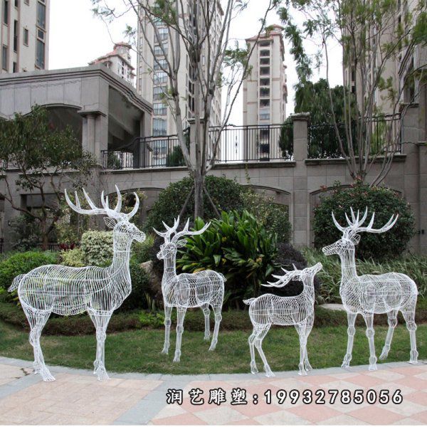 动物不锈钢鹿雕塑