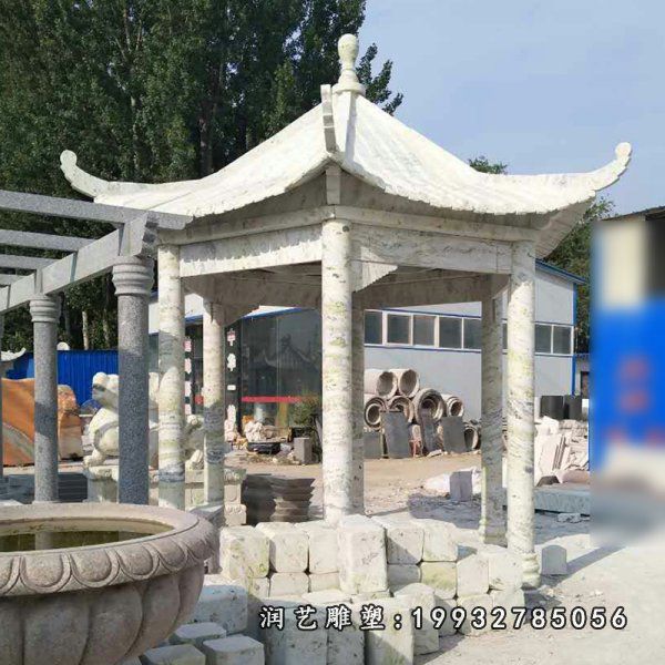 大理石凉亭校园雕塑