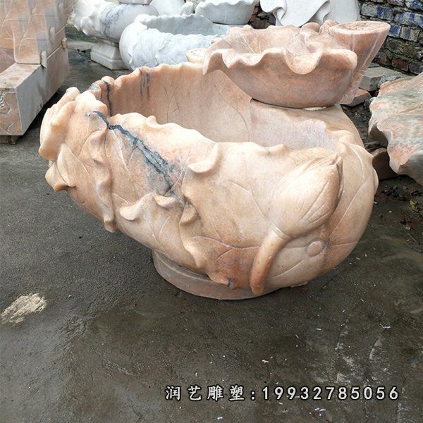 晚霞红园林水池雕塑