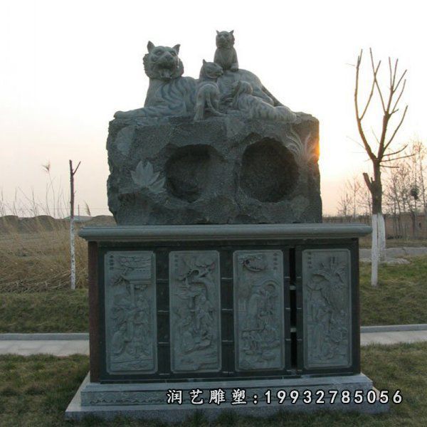 商业街十二生肖动物石雕