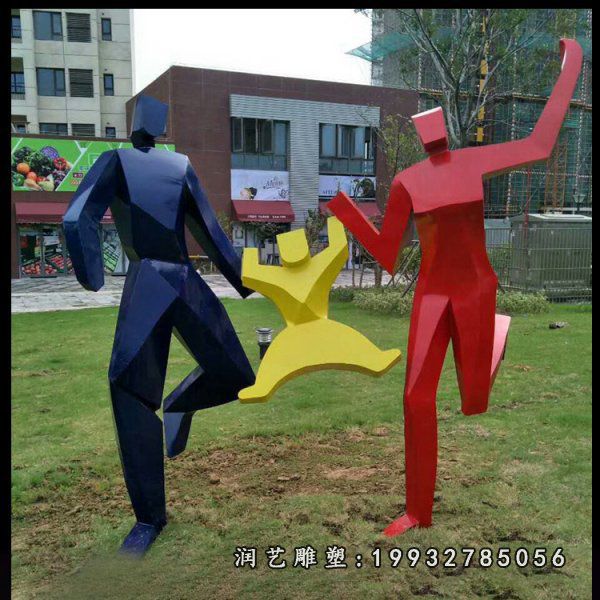 酒店不锈钢一家人雕塑