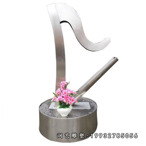 庭院不锈钢竖琴雕塑