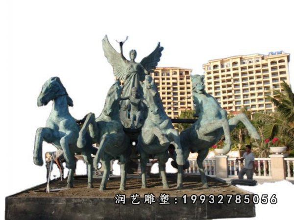 酒店阿波罗战车景观铜雕