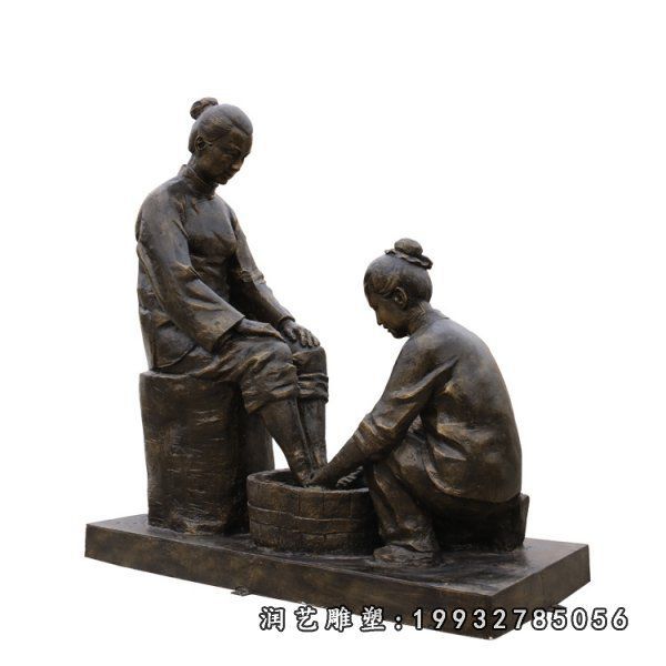 广场孝顺人物铜雕