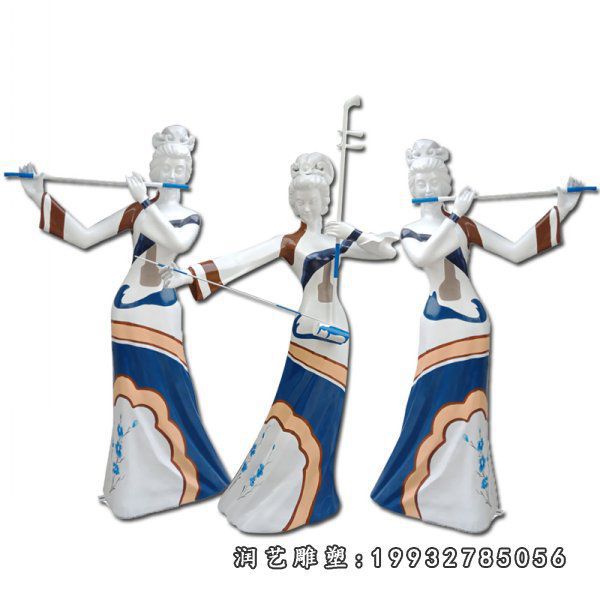 小区玻璃钢音乐人雕塑