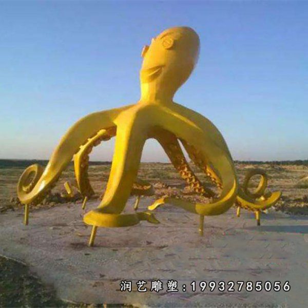 庭院不锈钢章鱼动物雕塑