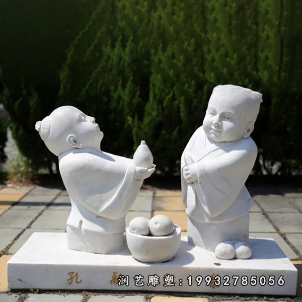 公园孔融让梨人物石雕