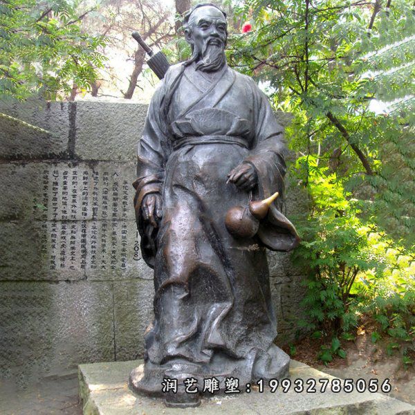街道华佗人物铜雕