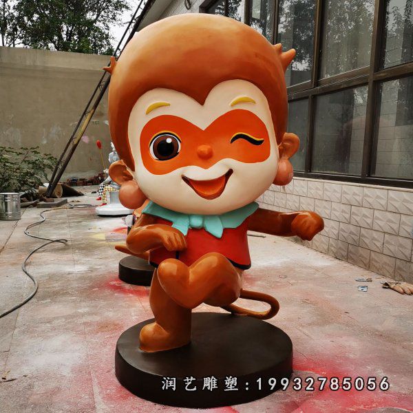 小区玻璃钢猴子雕塑