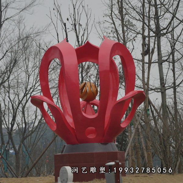 游乐场不锈钢紫荆花雕塑