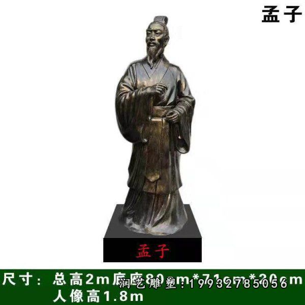 公园人物孟子铜雕