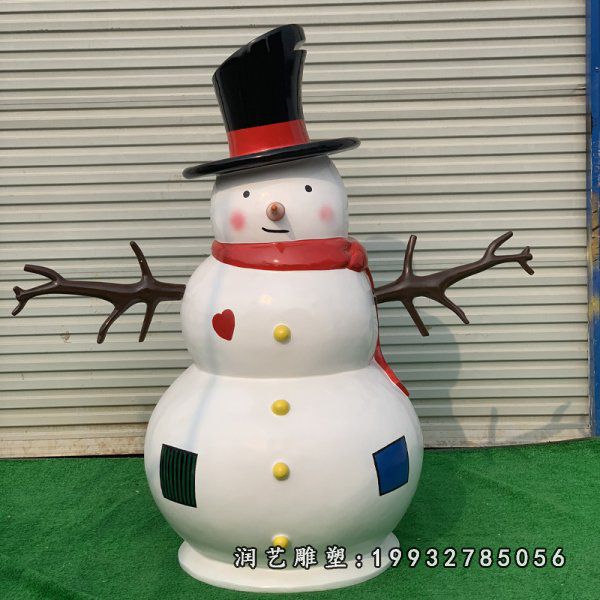 广场玻璃钢雪人雕塑
