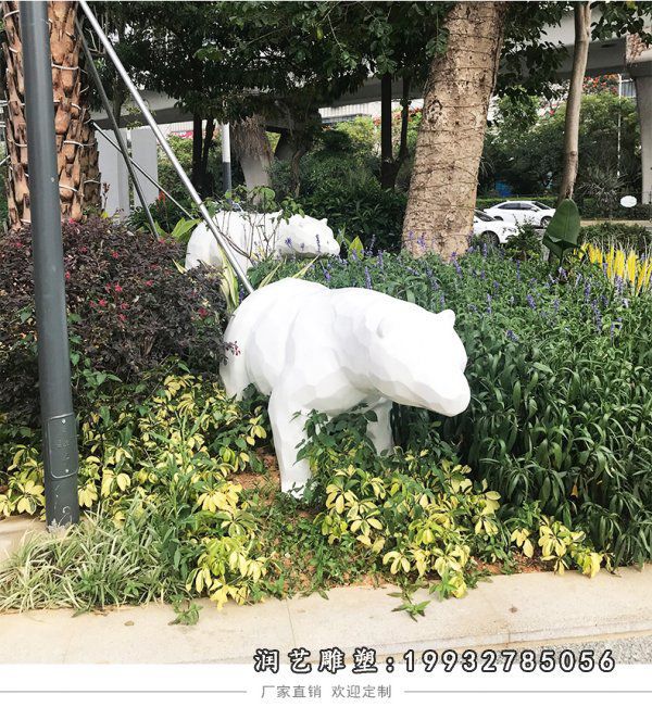 酒店玻璃钢北极熊雕塑