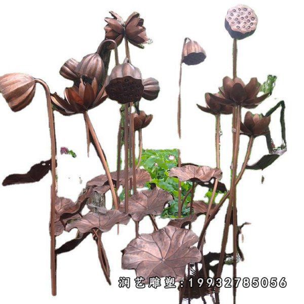 广场景观荷花铜雕