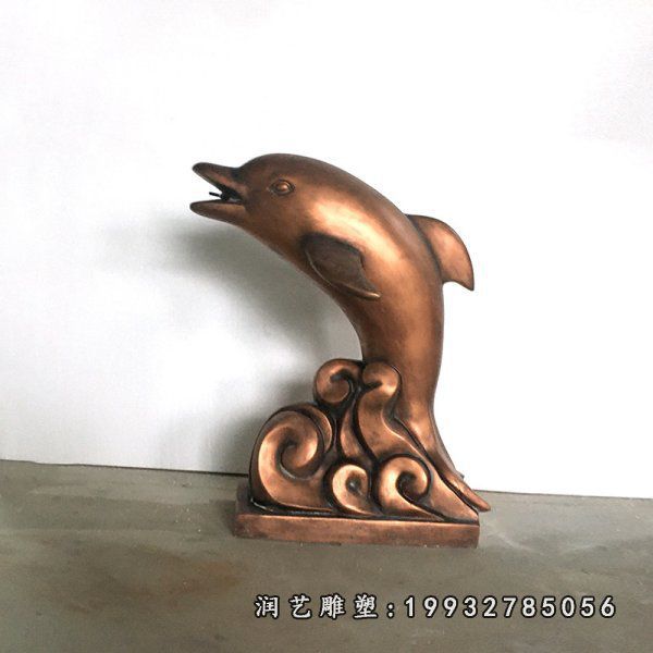 景区动物海豚铜雕