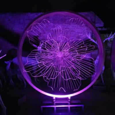 山西运城公园不锈钢圆环花雕塑