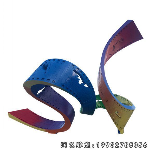 户外不锈钢彩带雕塑