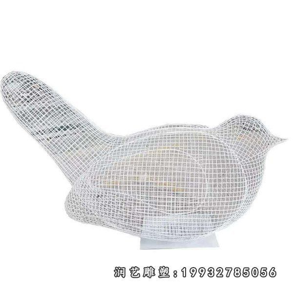不锈钢镂空鸟雕塑