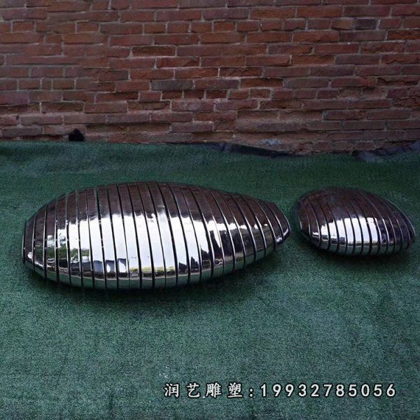 小区不锈钢鹅卵石雕塑