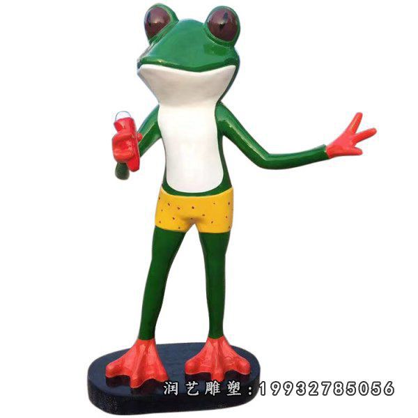 卡通玻璃钢青蛙雕塑