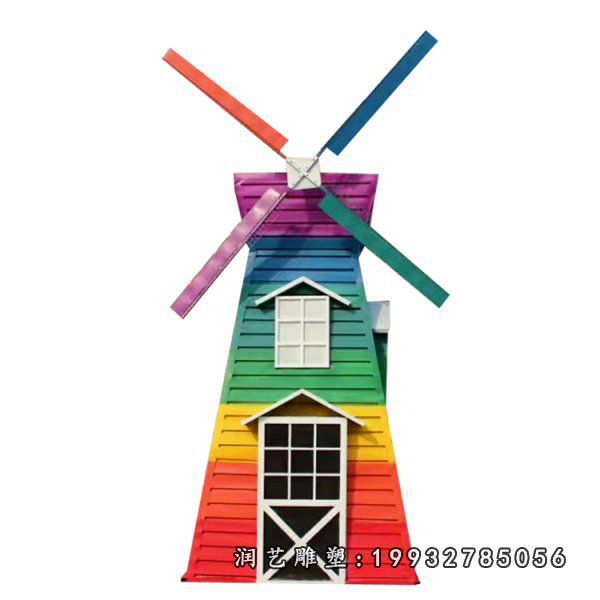 彩绘玻璃钢风车景观雕塑