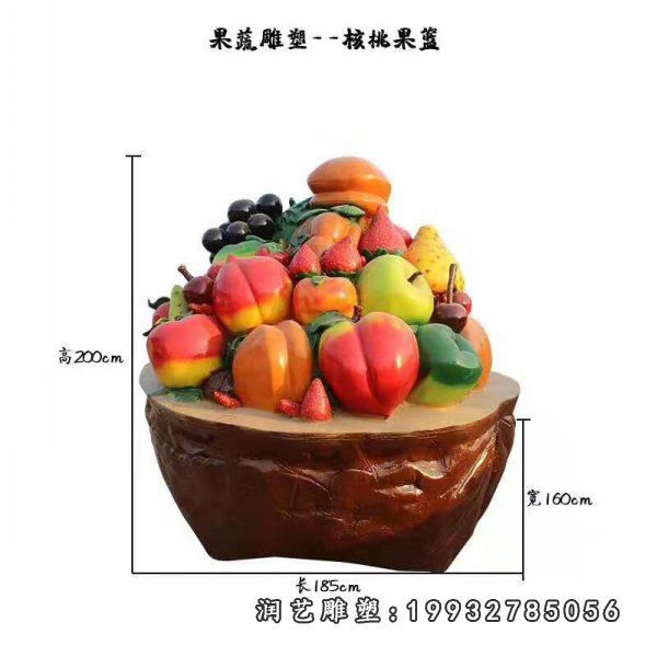 景观玻璃钢果篮雕塑