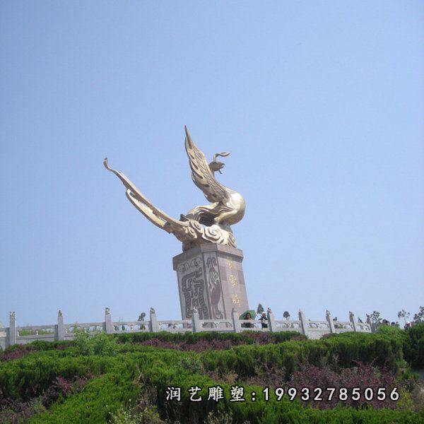铜雕园林凤凰雕塑