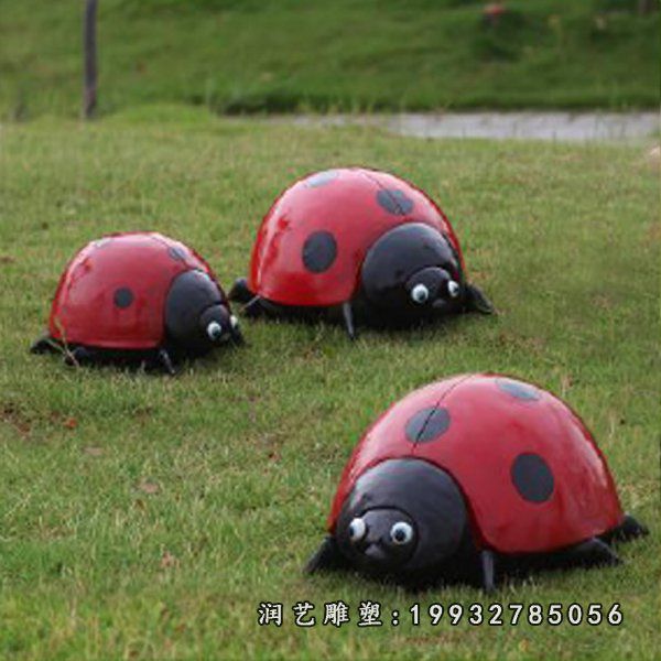 草坪不锈钢瓢虫动物雕塑