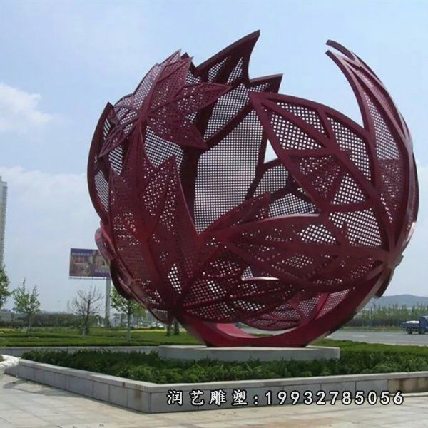 不锈钢城市镂空球雕塑