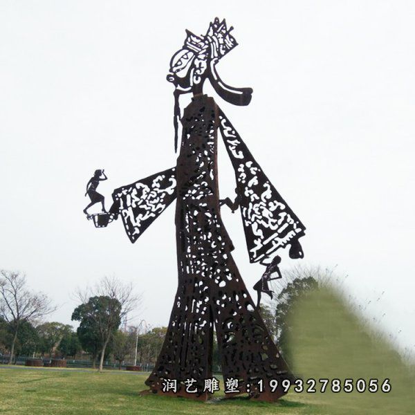 景区不锈钢皮影戏雕塑