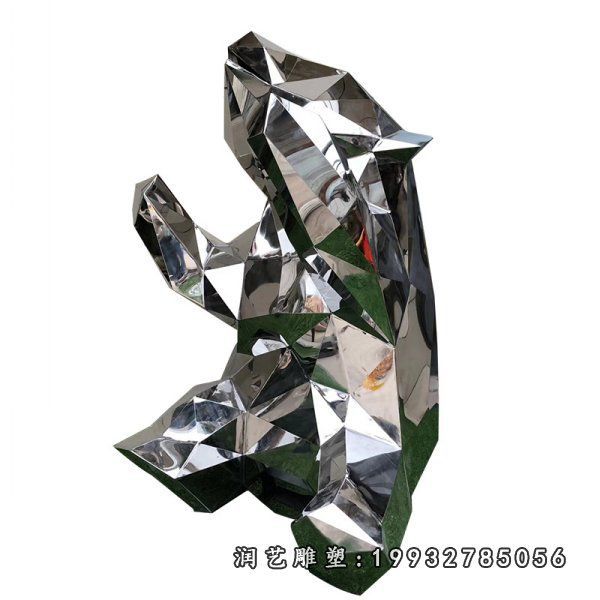 街道不锈钢熊雕塑