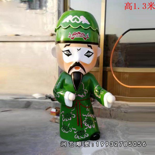 玻璃钢户外唱戏人物雕塑
