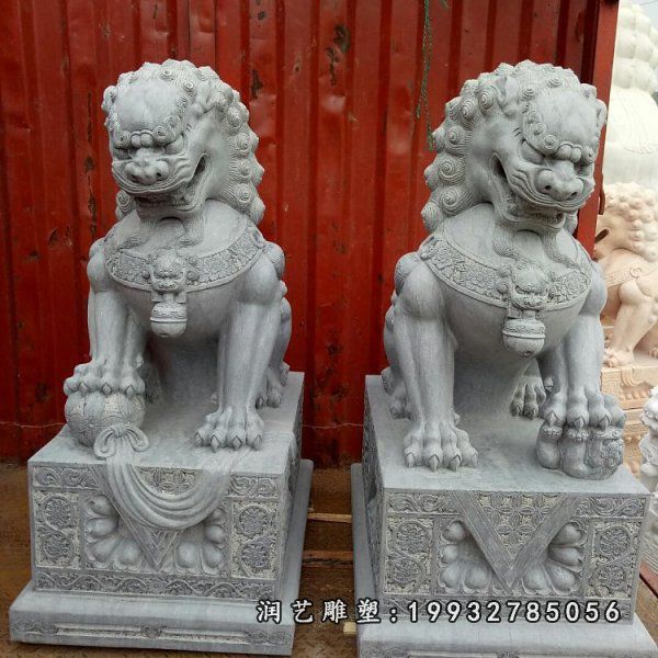 大理石狮子庭院雕塑