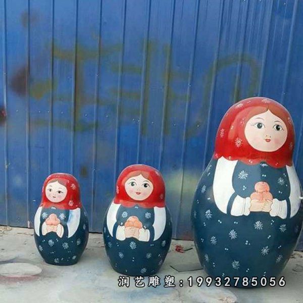 街道玻璃钢俄罗斯套娃雕塑