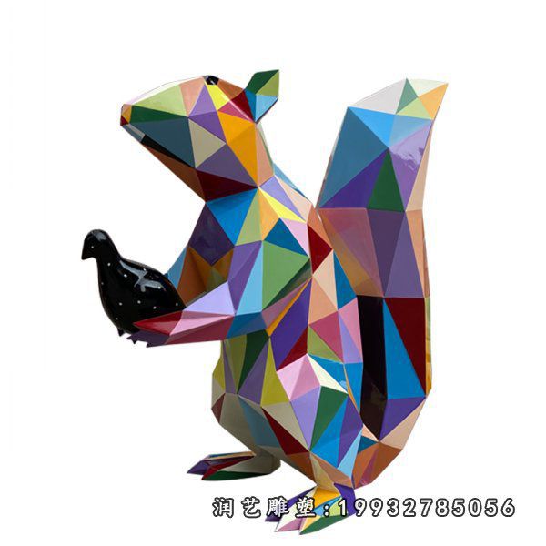 玻璃钢抽象松鼠雕塑