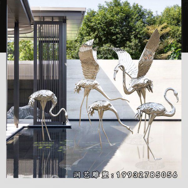 小区不锈钢火烈鸟雕塑