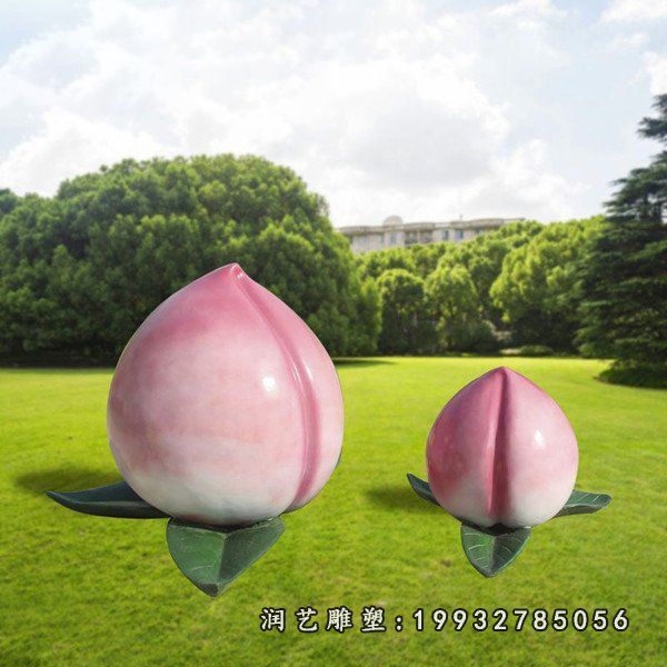 公园玻璃钢桃雕塑
