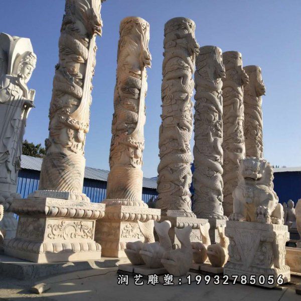 大理石龙柱广场雕塑