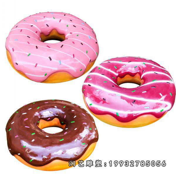 城市玻璃钢甜甜圈雕塑