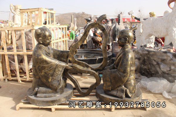 公园铜雕孔融让梨人物雕塑