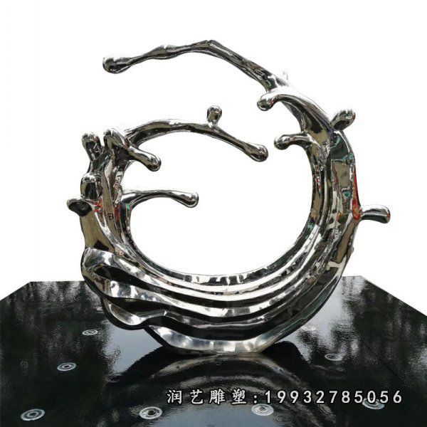 广场不锈钢海浪雕塑