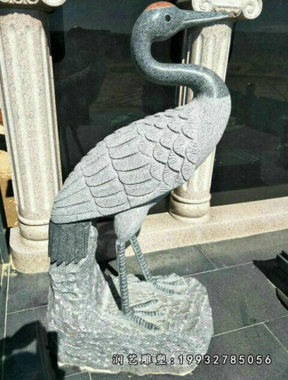 大理石仙鹤园林雕塑